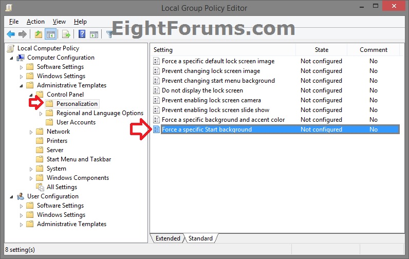 Start Screen Set Default Background Image In Windows