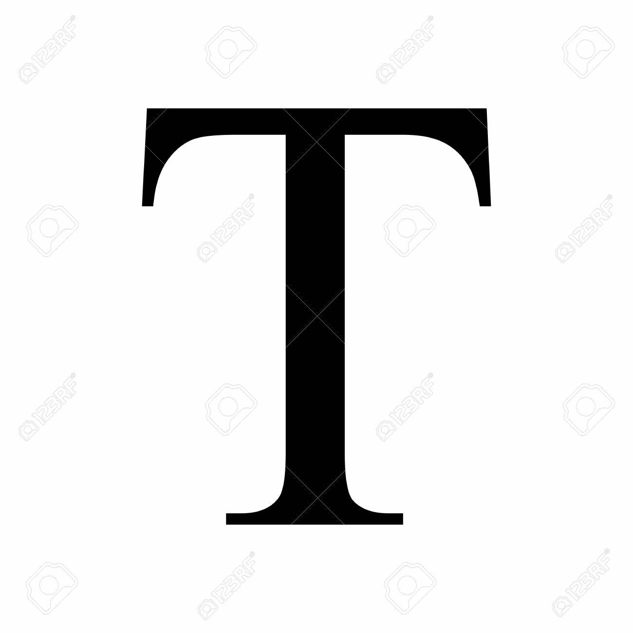 Free download Uppercase Tau Greek Letter Isolated On White Background ...