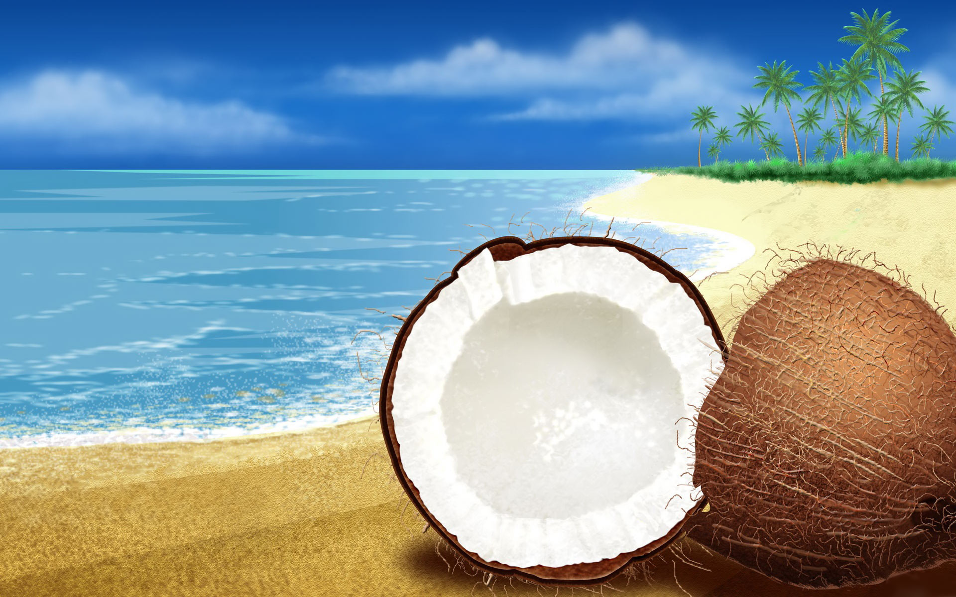 Coconut Beach Windows Background Desktop Wallpaper Jpg