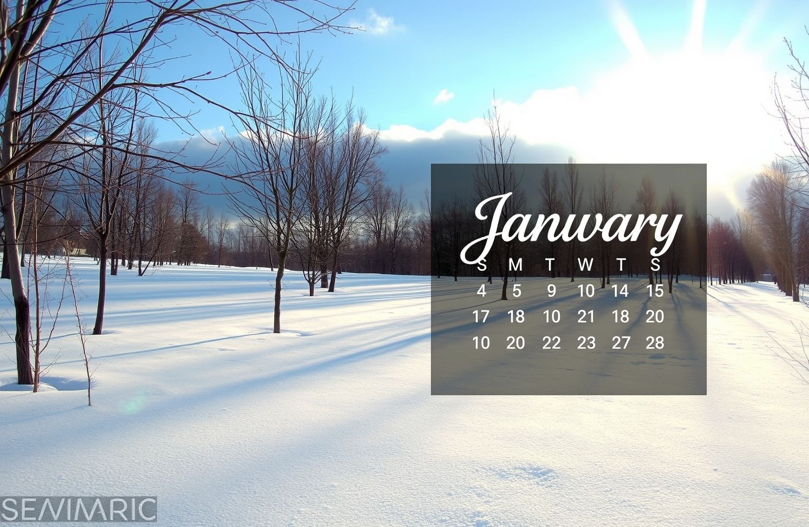 January Calendar Wallpaper