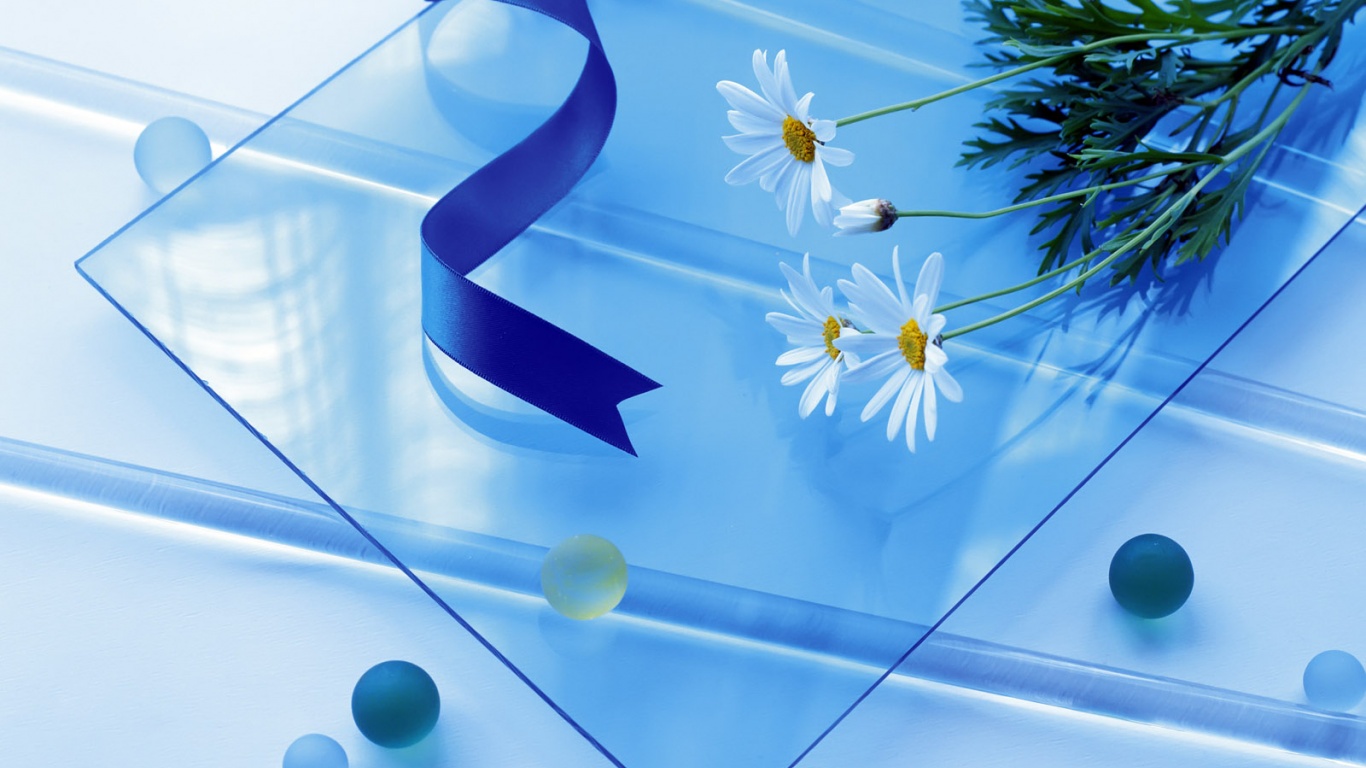 Flowers On Glass Desktop Pc And Mac Wallpaper