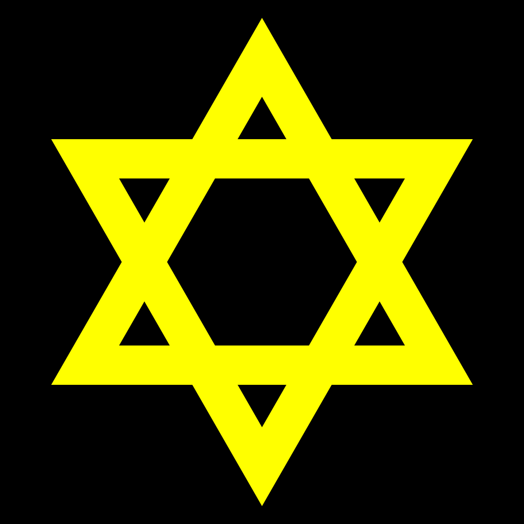 File Star Of David Yellow With Black Background Svg Wikimedia