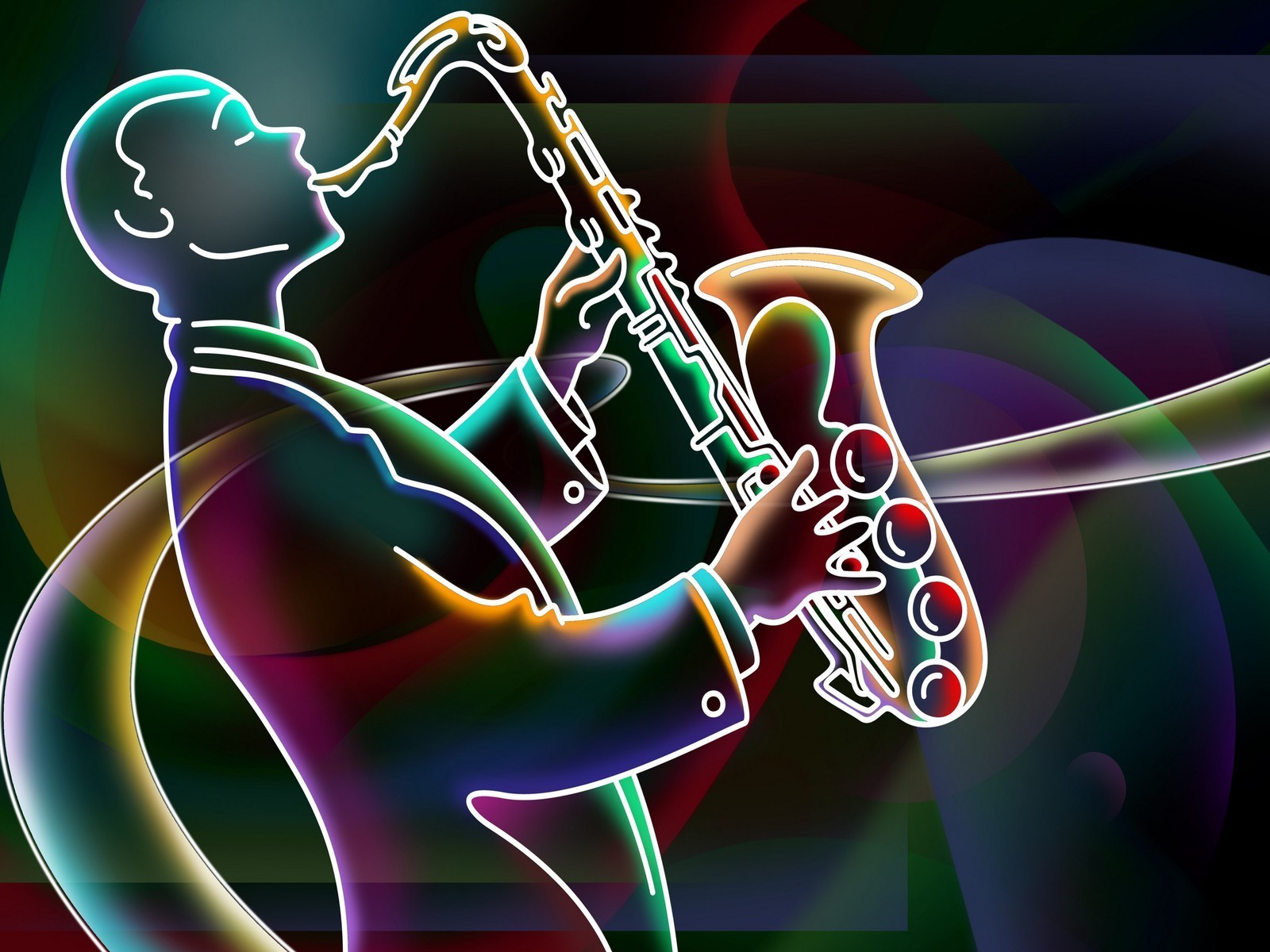 Jazz Image In Neon HD Wallpaper And Background