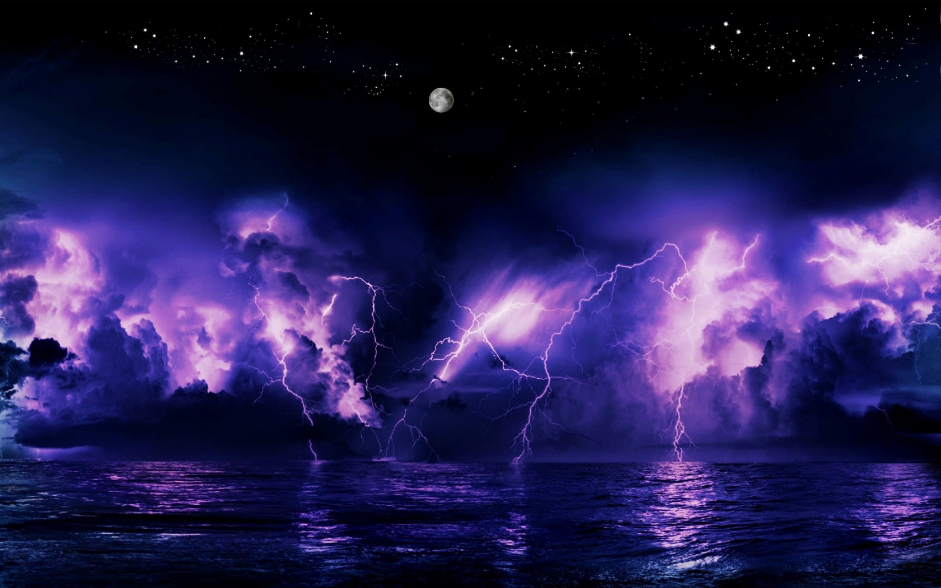Purple Lightning Background Wallpaper