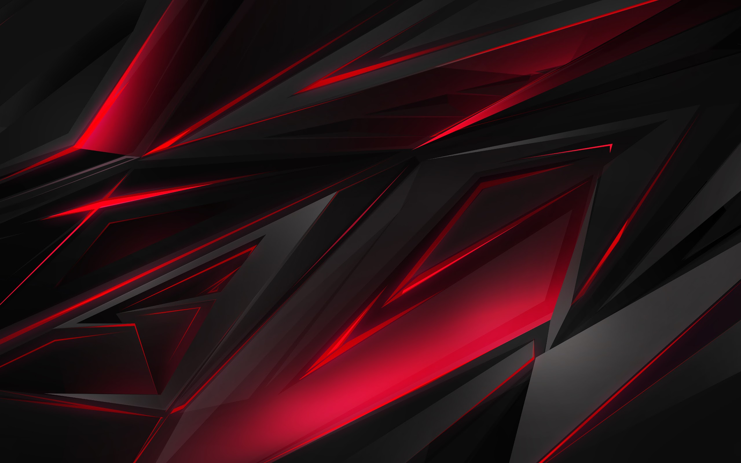 Black Red Abstract Polygon 3d 4k Background