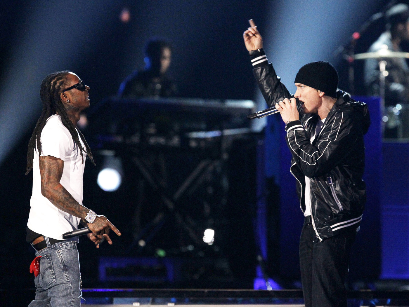 Lil Wayne Eminem On Stage Desktop Wallpaper HD Screensaver