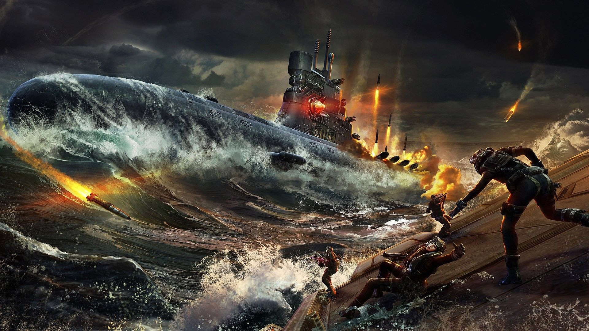 Cqc Submarine Battle Dreamscapes Video Game Art Online Image