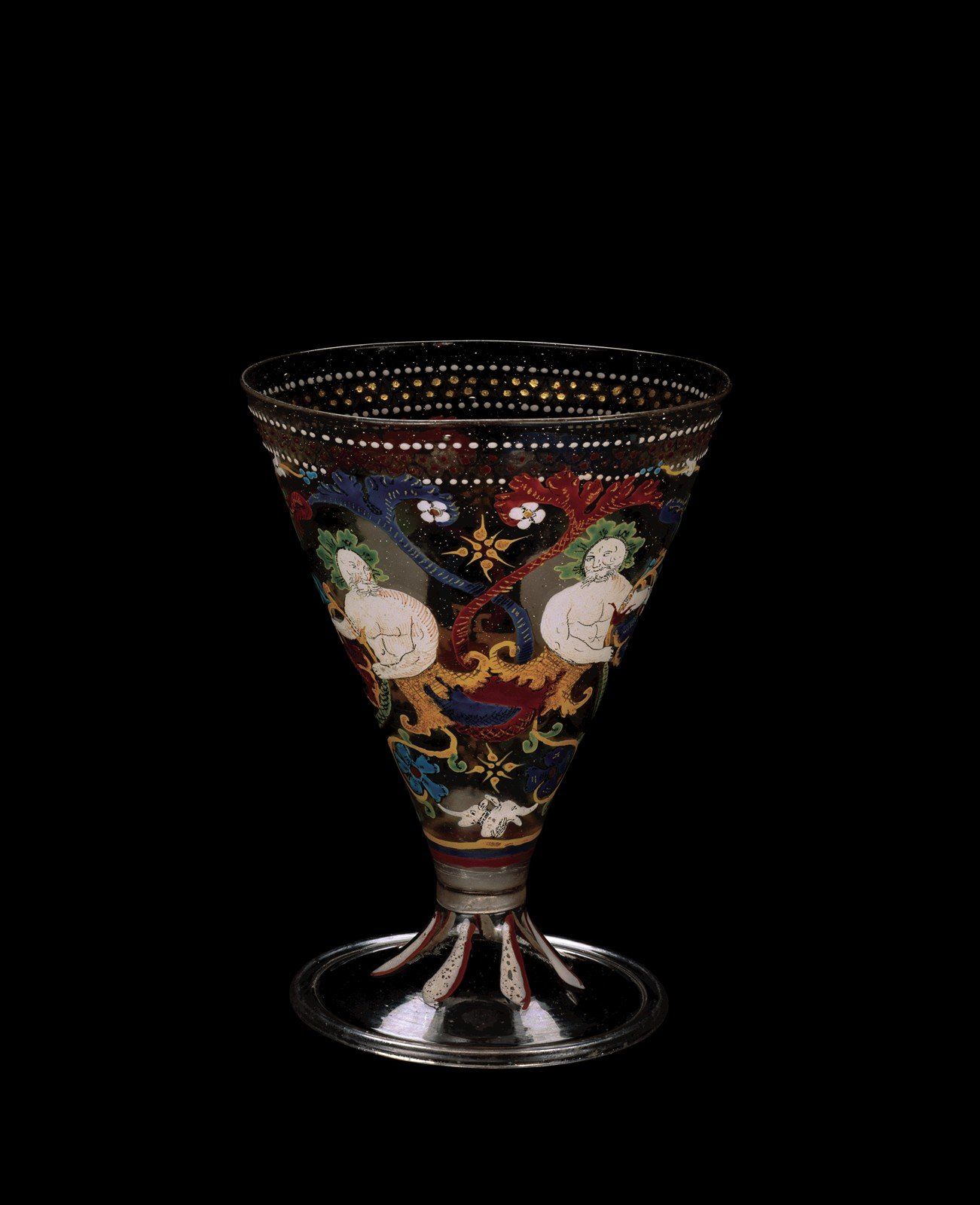 Footed Beaker With Grotesque Decoration Corning Museum Of Glass