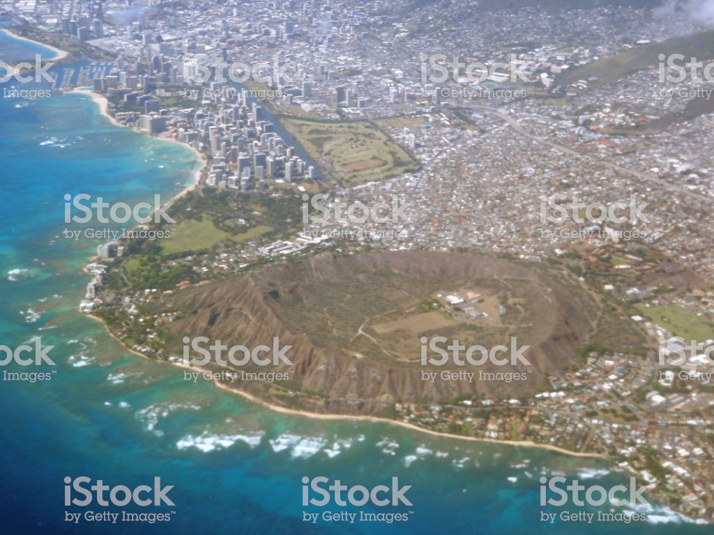 Aerial View Of Diamondhead Kapiolani Park Waikiki Ala Wai Canal