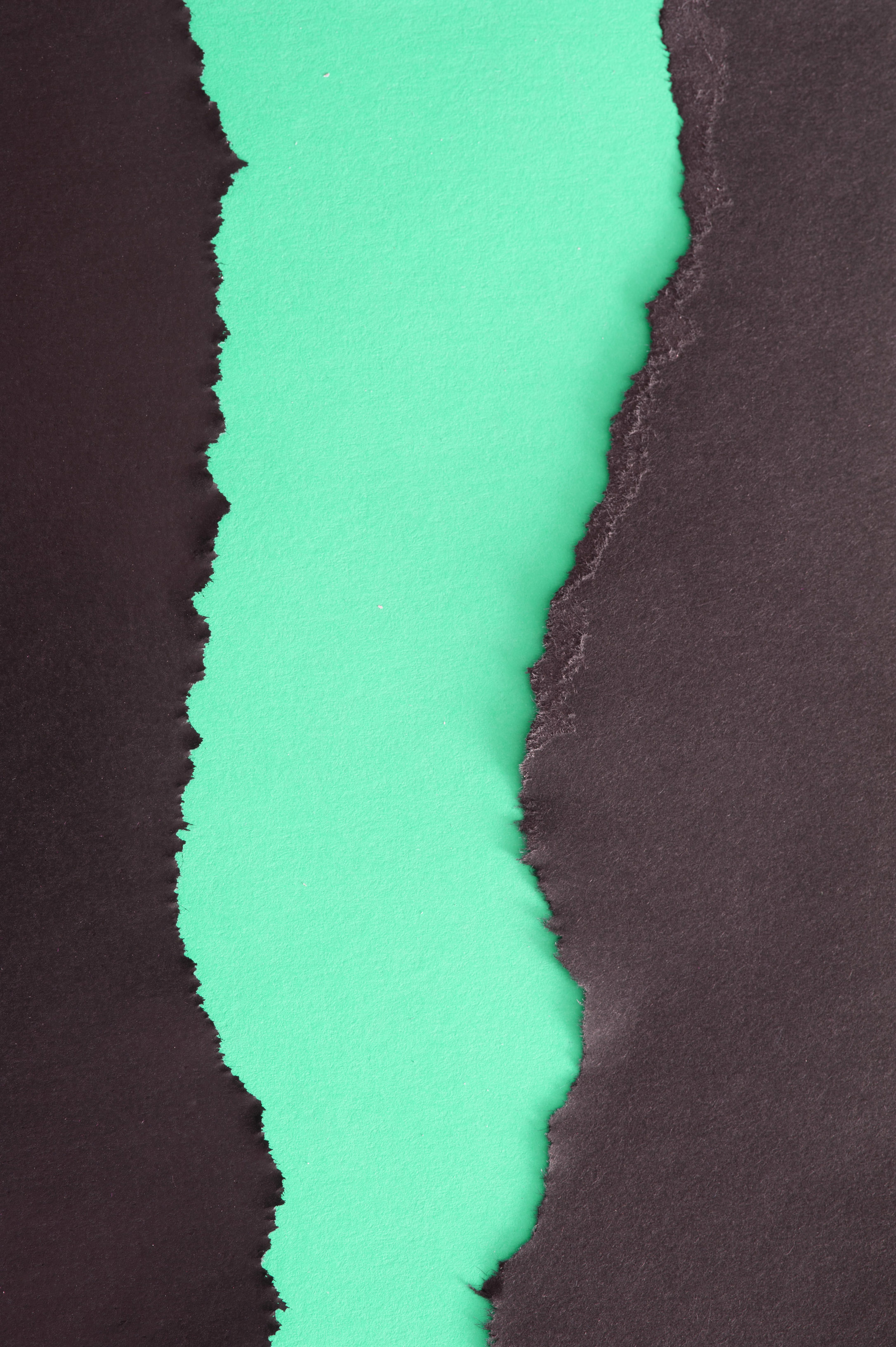 Torn Paper Background With Green And Black Papers