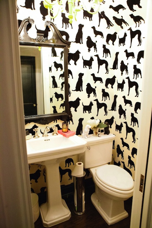 Best In Show Wallpaper Eclectic Bathroom Peppermint Bliss