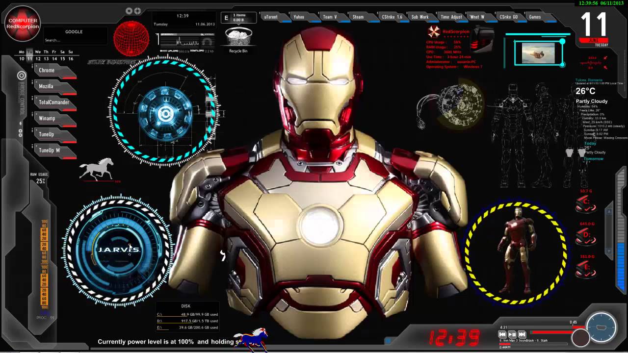 Iron Man Jarvis Desktop