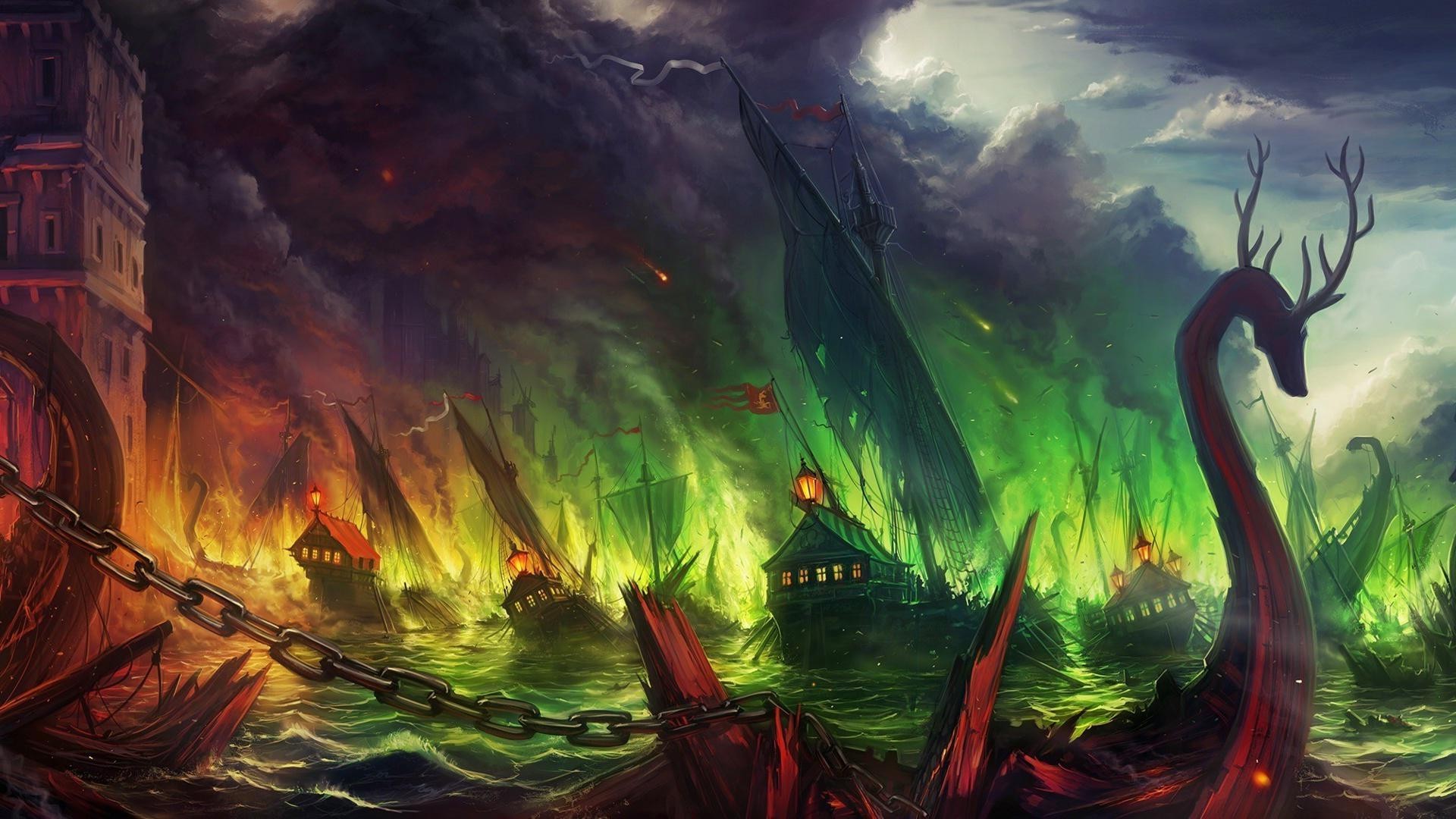 Game Of Thrones War Ship Sinking Ships Fire Blackwater Kings