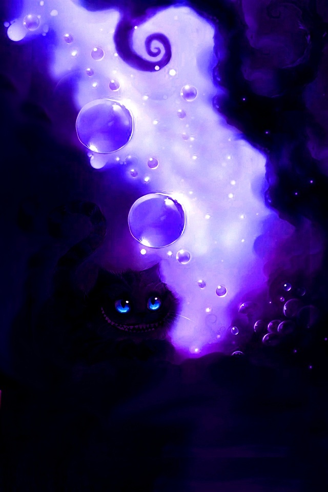 Black cat and purple blisters iPhone Wallpaper iPod Touch Wallpapers