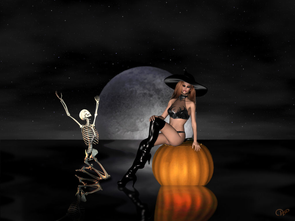 Halloween Sexy Witch Wallpaper Scary