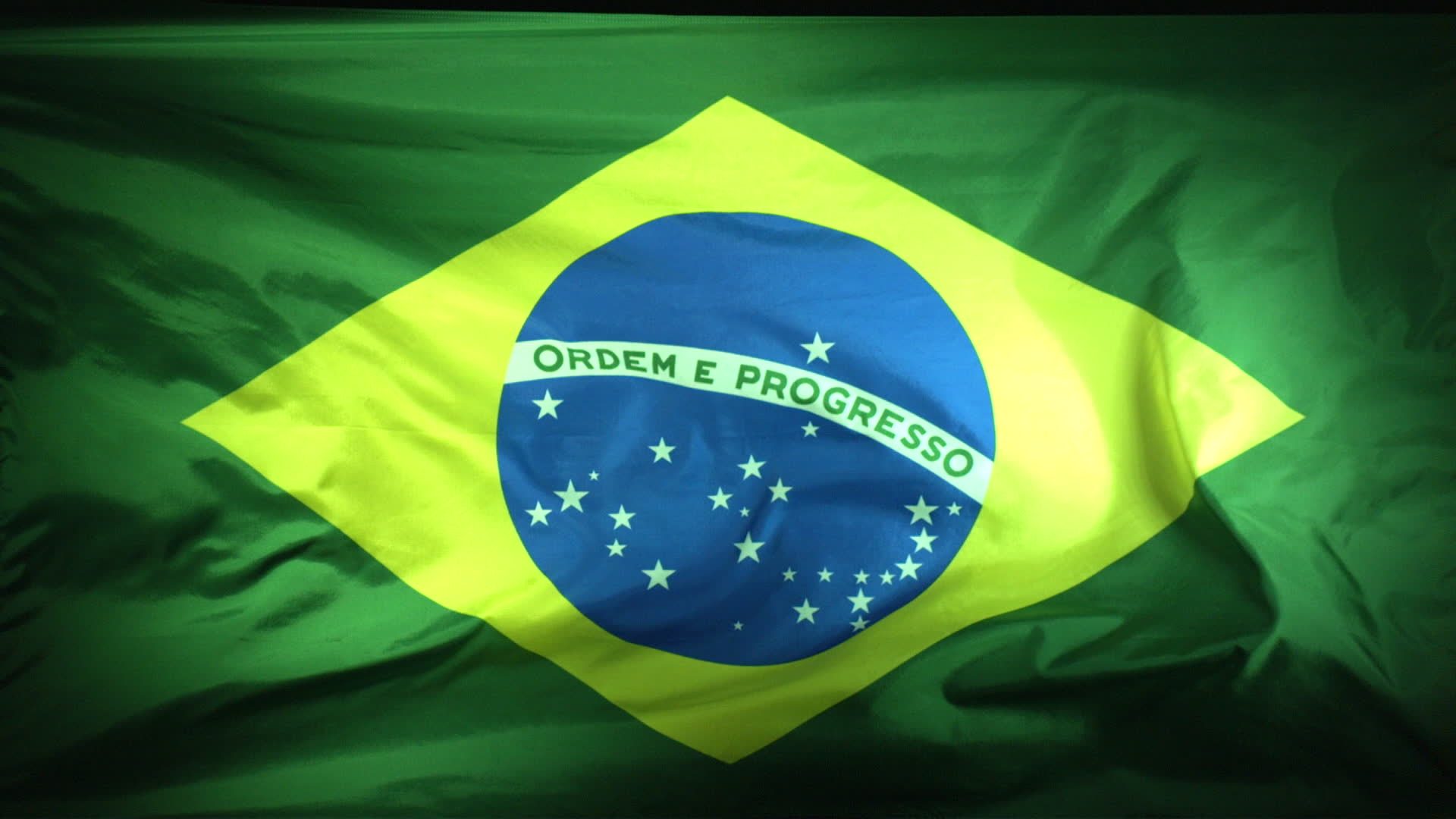 Brazil Flag Waving Wallpaper HD
