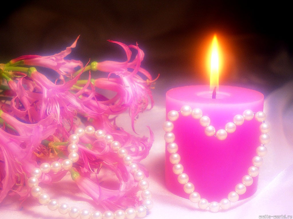 Valentines Day Candle Wallpaper Pink HD