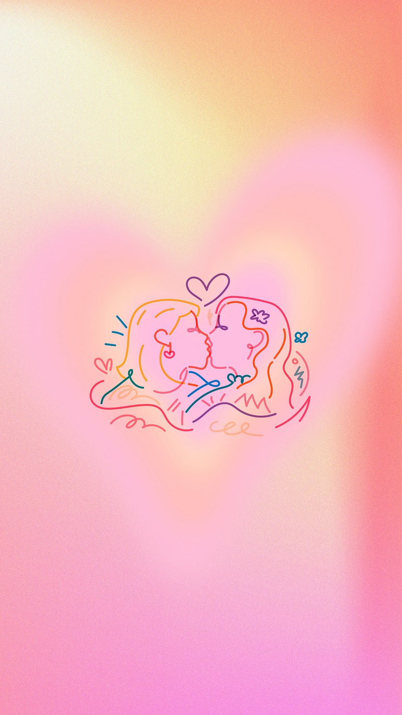Aesthetic Lesbian Love iPhone Wallpaper