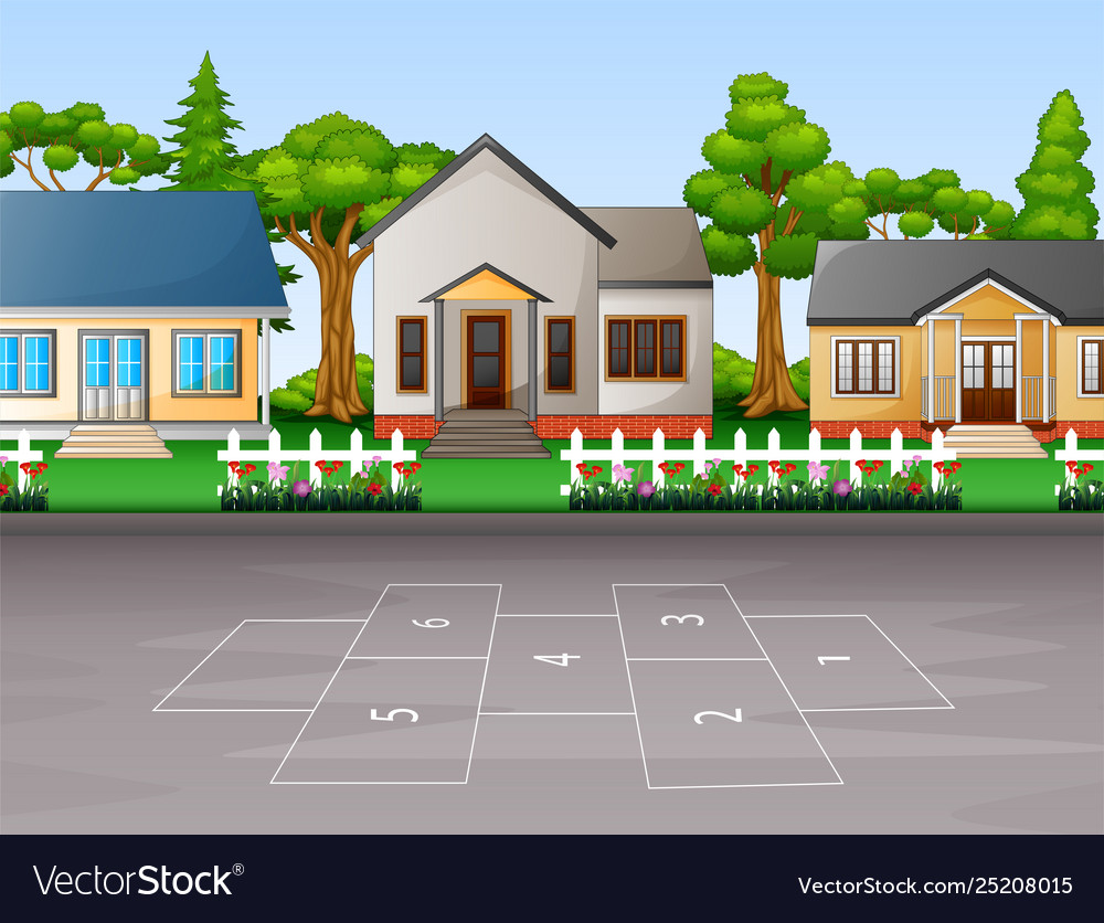 Background Suburban Houses Royalty Vector Image