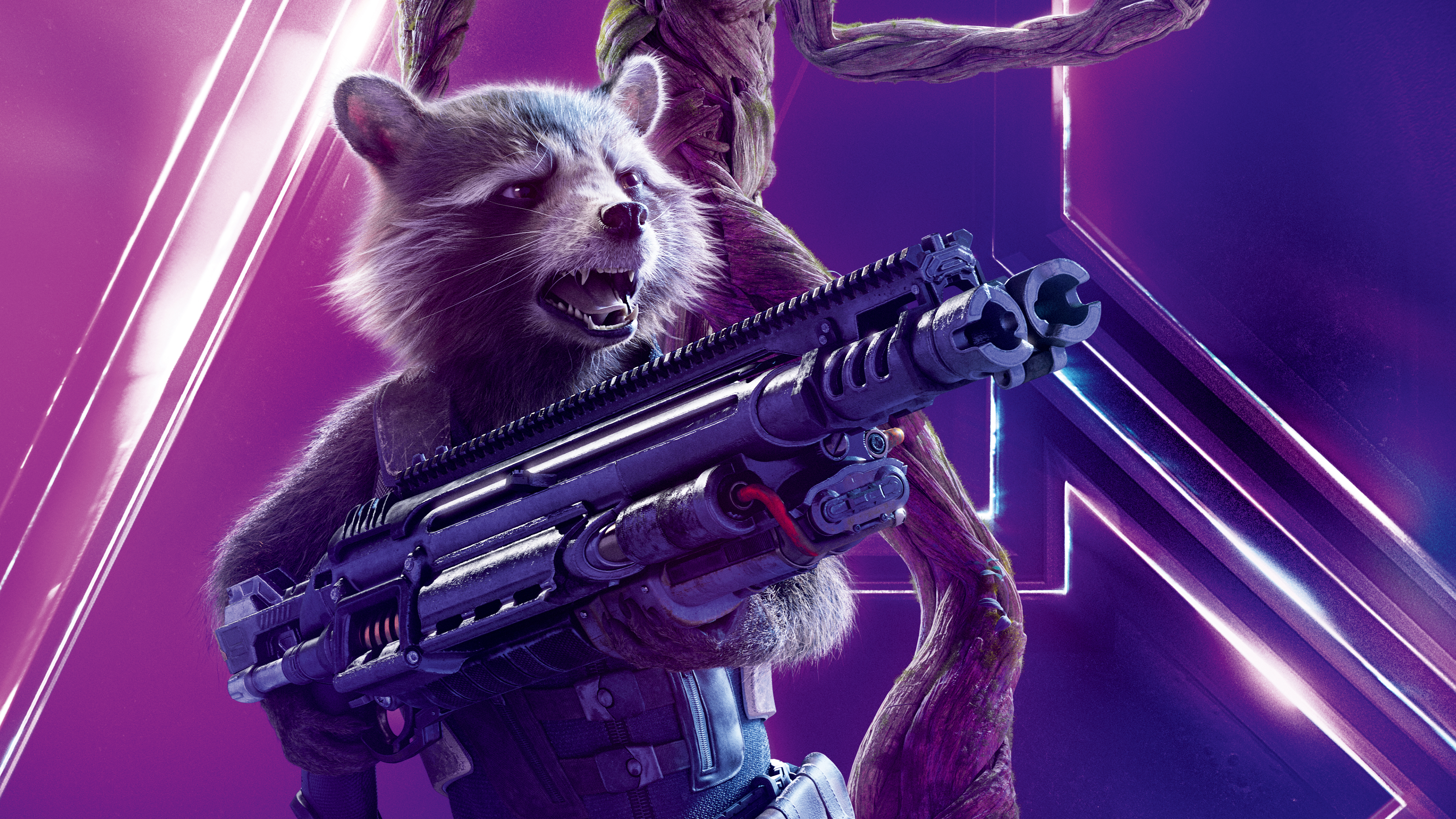 Rocket Raccoon In Avengers Infinity War 4k 8k Wallpaper HD