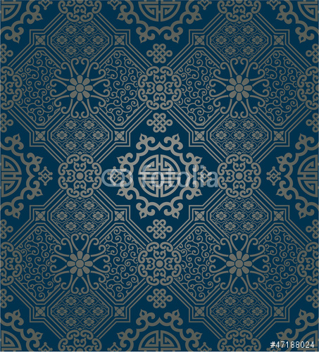 Oriental Style Wallpaper Seamless Pattern Stock Image And Royalty