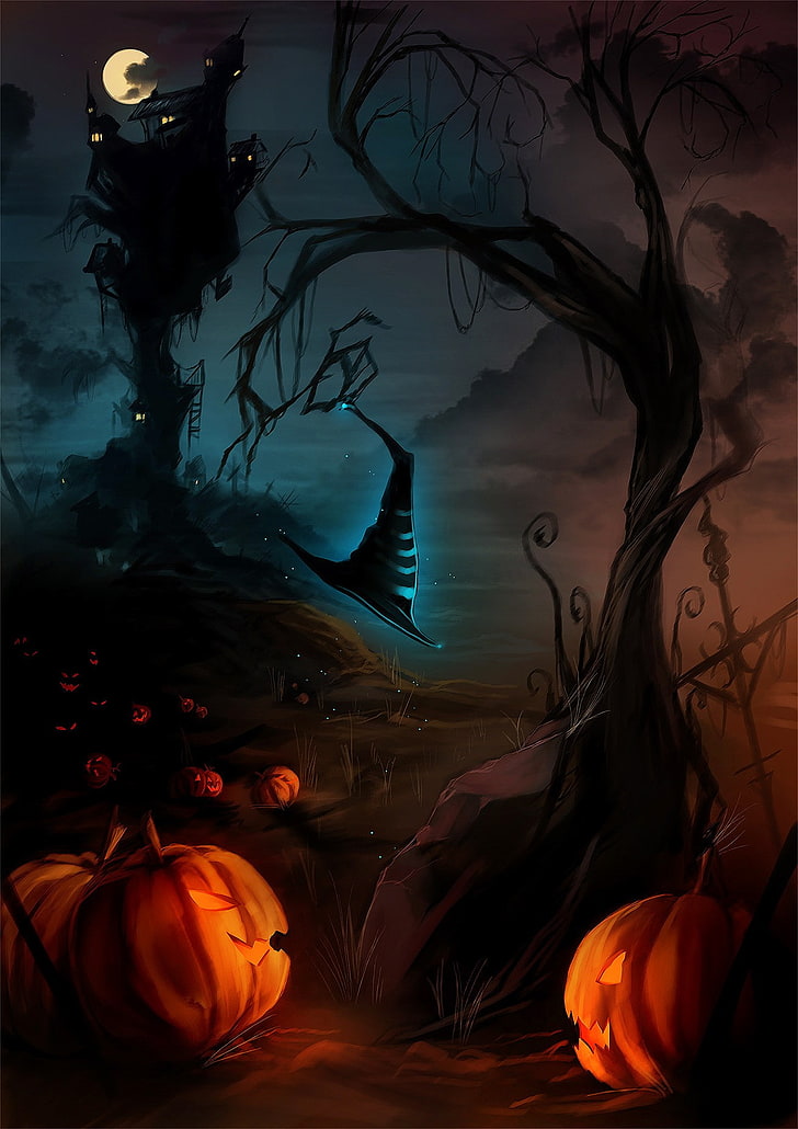 HD Wallpaper Halloween Pumpkin Night Spooky Horror Nature