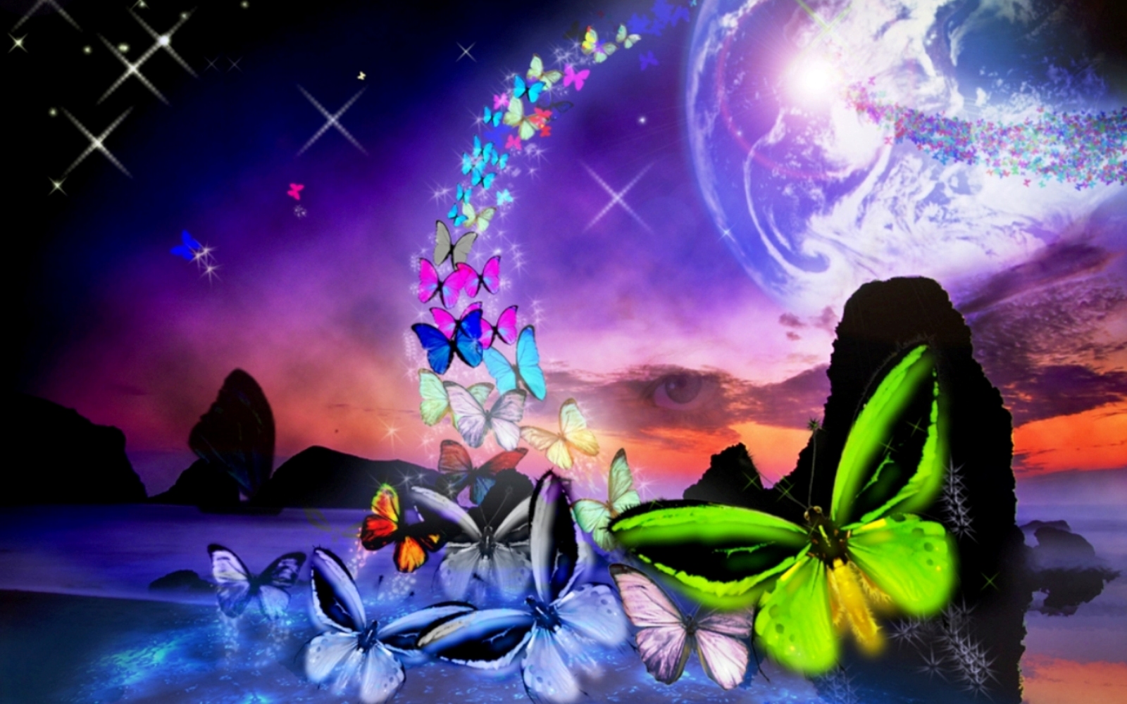 Colorful Butterfly Background Background Wallpaper