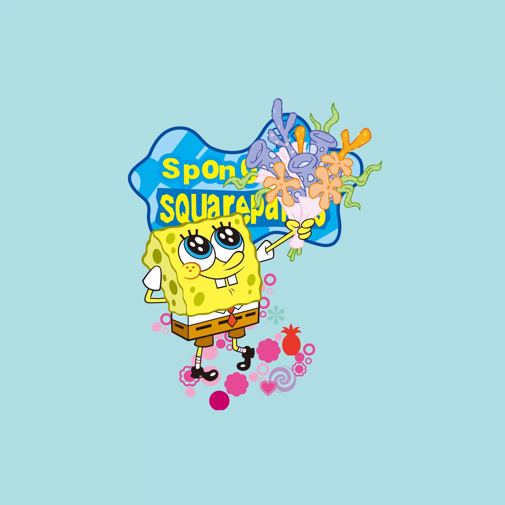 Spongebob Flower Background Happy