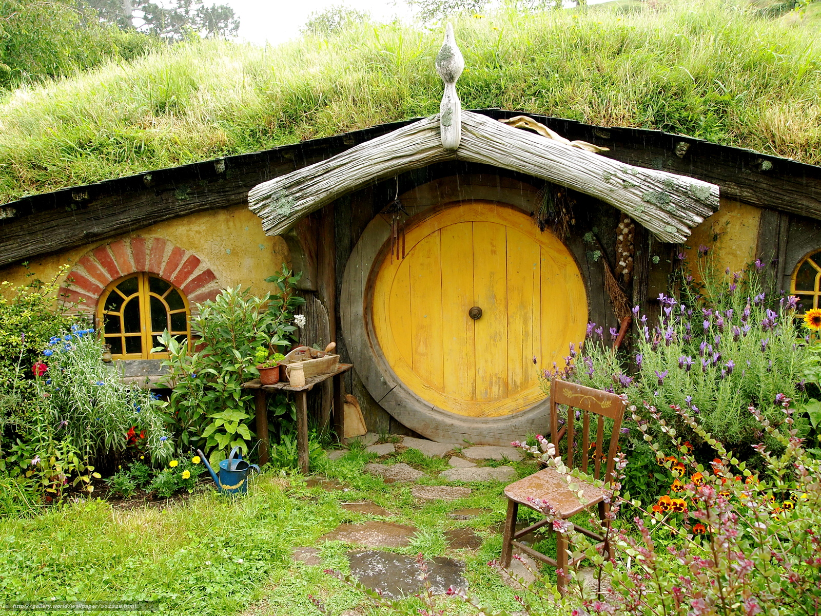 Wallpaper New Zealand Hobbit House Landscape Desktop