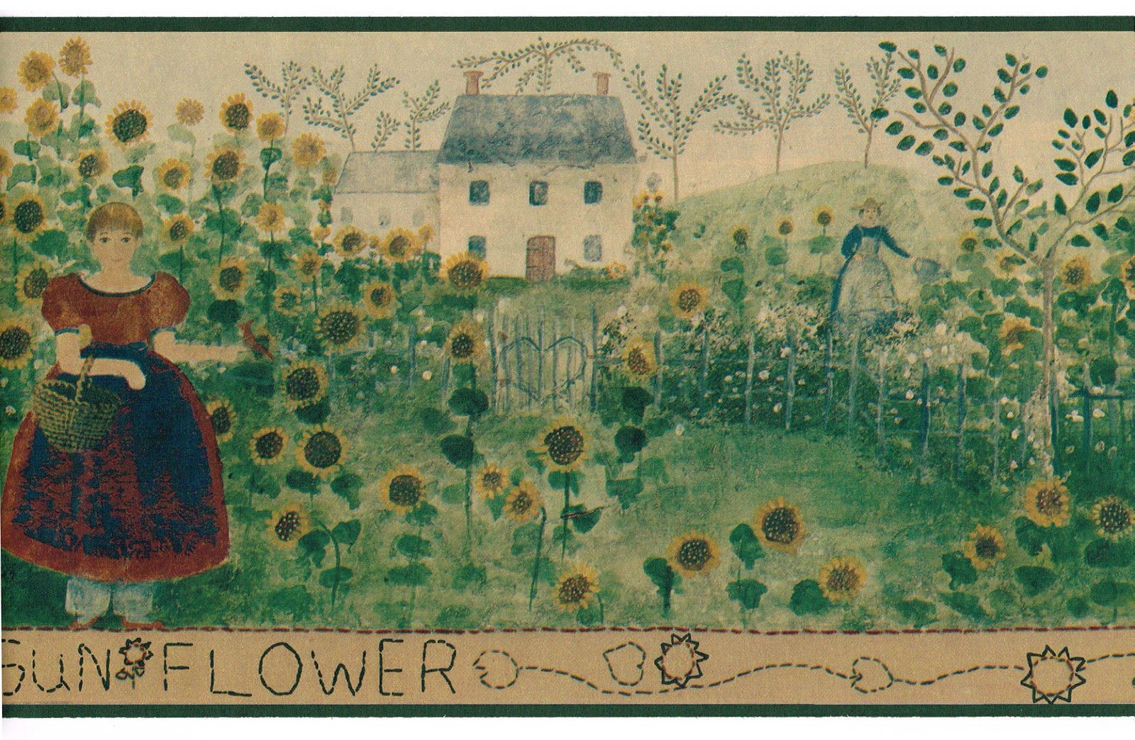 290413512  Dolly Navy Folk Floral Wallpaper  by Brewster