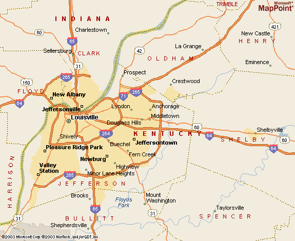 Louisville KY City Map Louisville Kentucky KY Area Map FileMap