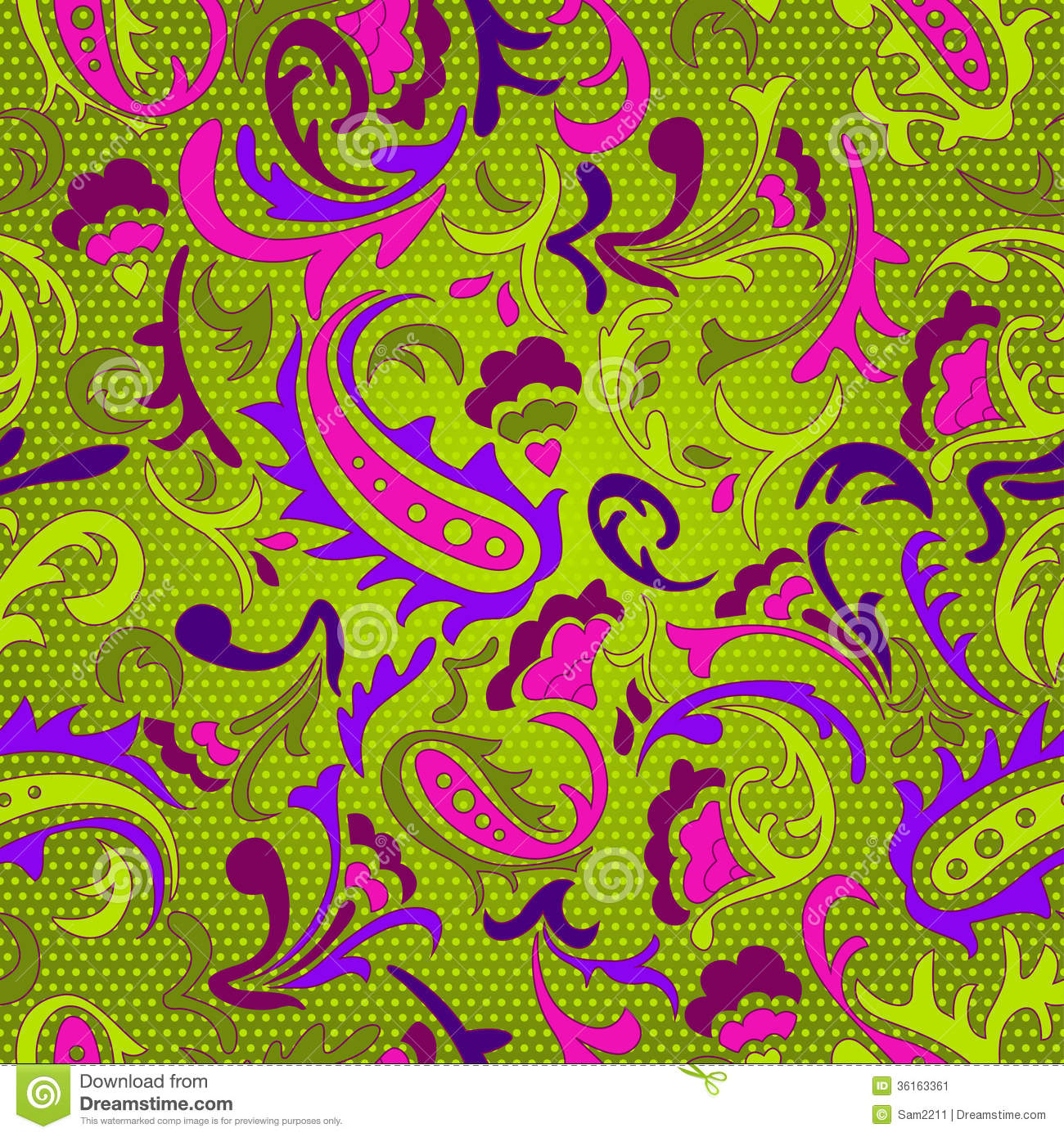 Colorful Paisley Patterns Background