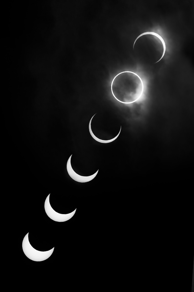 Solar Eclipse Black And White Desktop Wallpaper