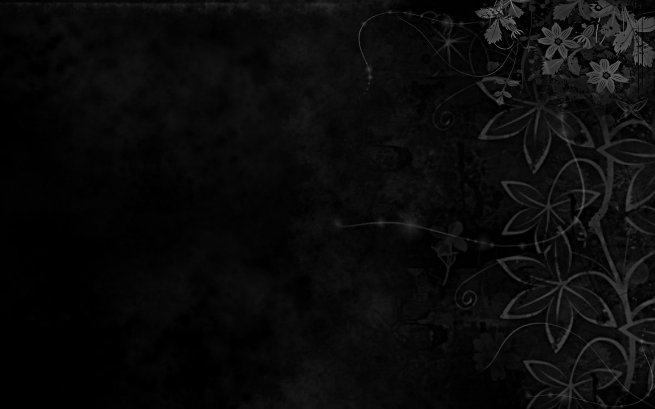 Black With White Flowers Wallpaper Desktop