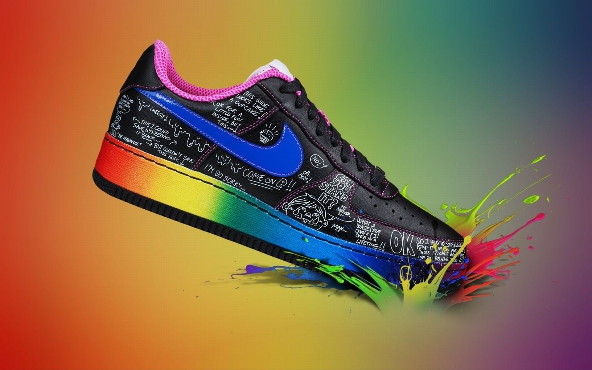 Nike Shoes Colorful Wallpaper 14245 Wallpaper Wallpaper Screen