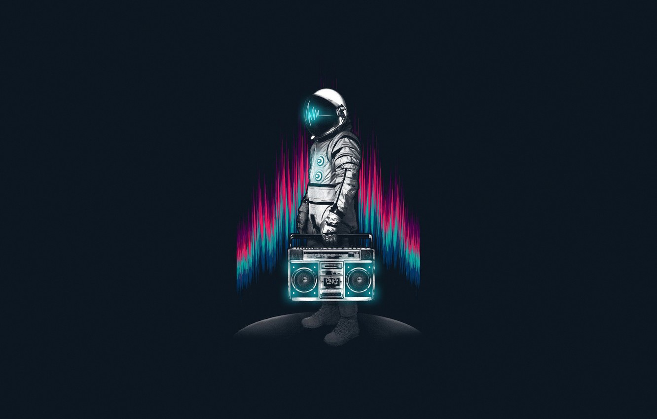 Wallpaper Minimalism Music The suit Style Astronaut