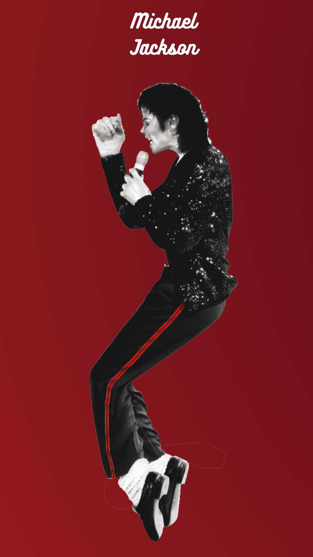 Michael Jackson performing on stage with a microphone in his hand