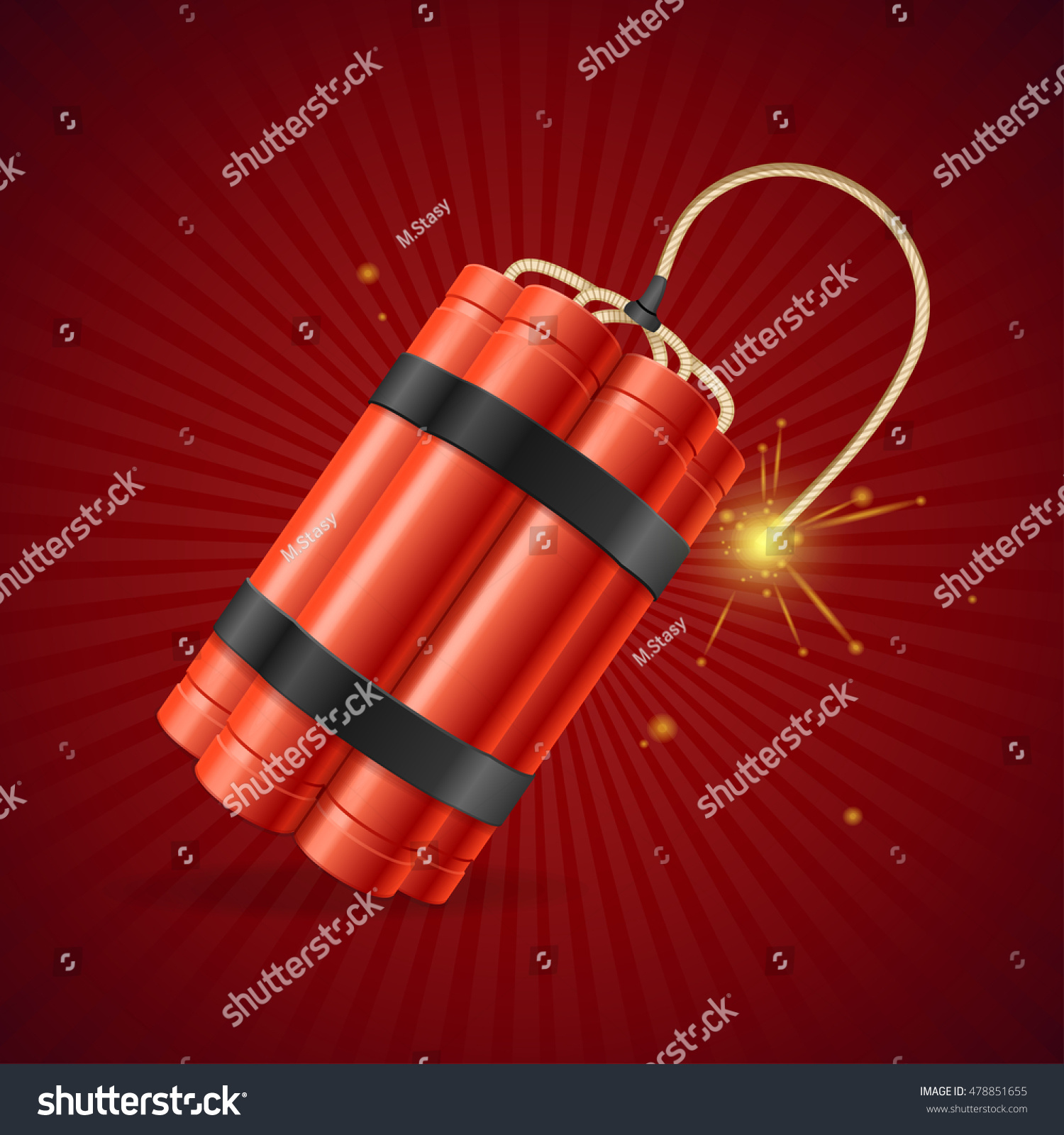 🔥 Free download Detonate Dynamite Bomb On Red Background Stock Vector