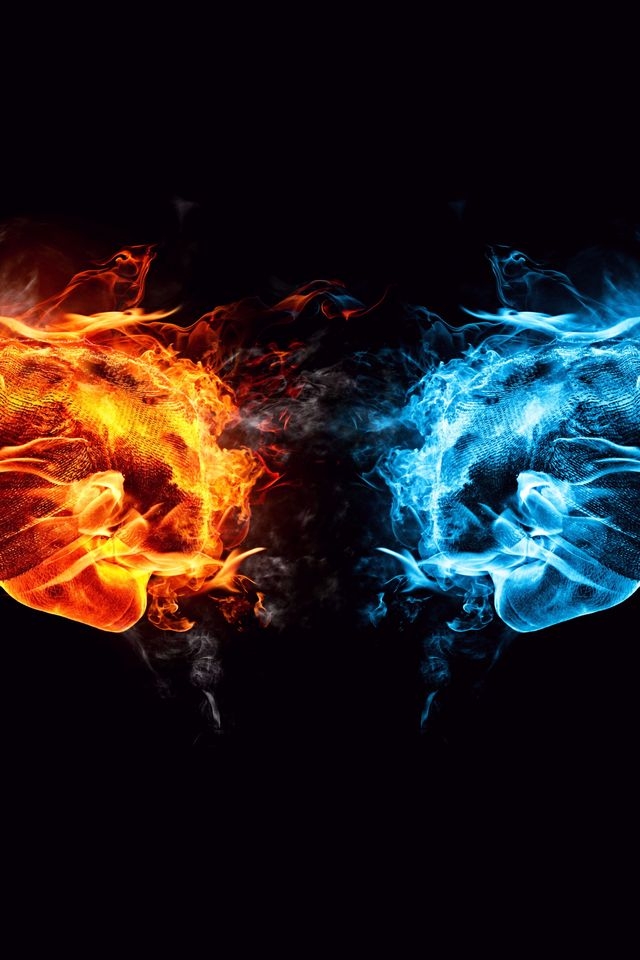 Fire And Ice Conflict iPhone 4s Wallpaper