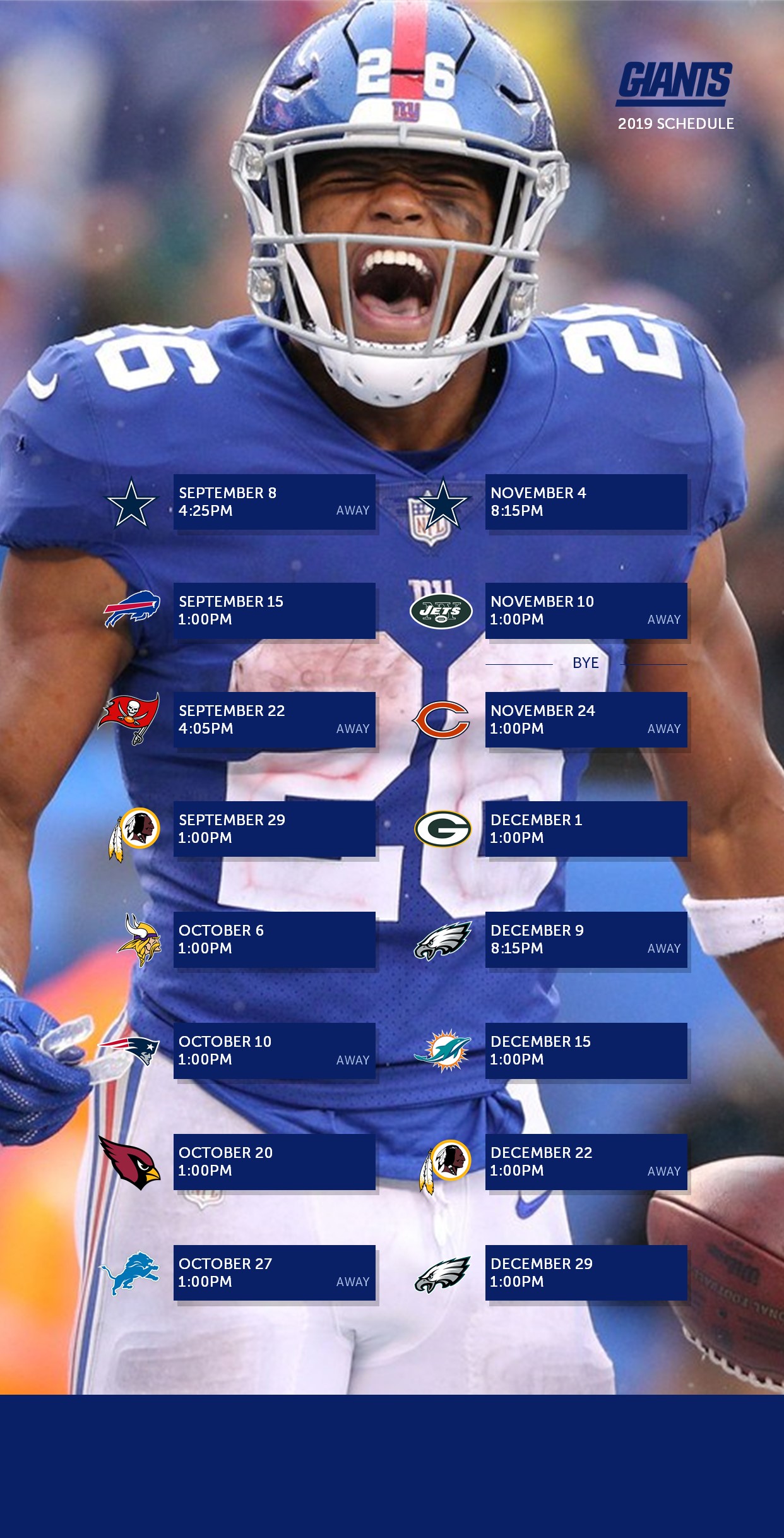 Free download NY Giants 2019 Schedule Wallpapers Mobile Album on Imgur