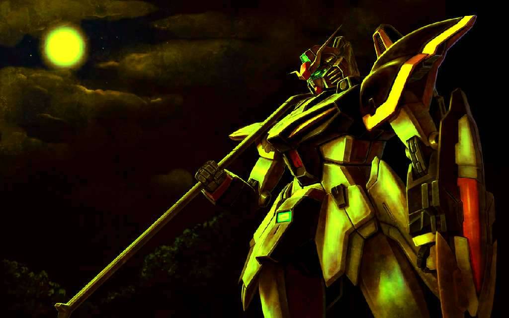 Deathscythe Moon Yellow Gundam Wing Wallpaper
