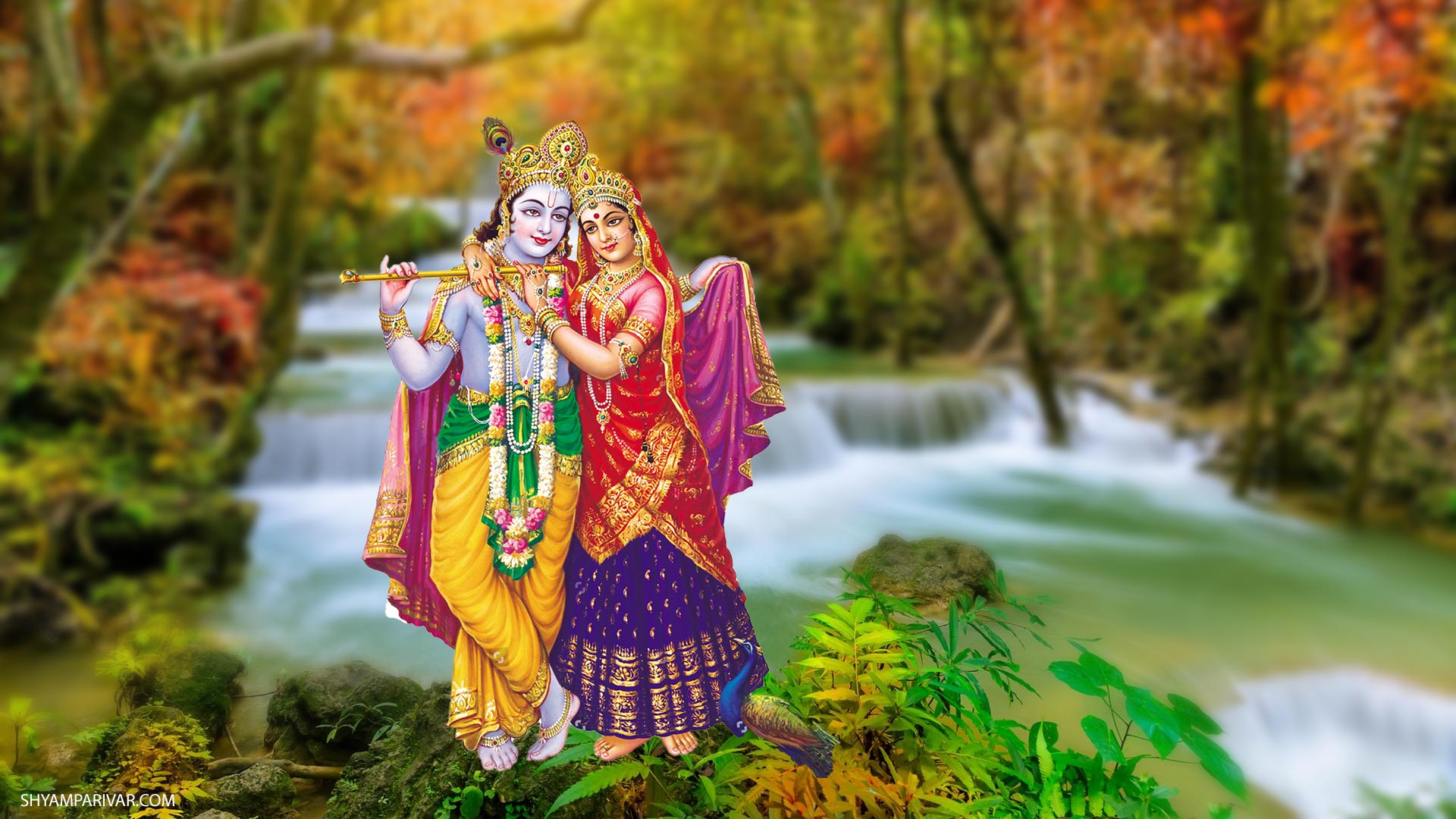 Radha Krishna HD Wallpaper Painting Off