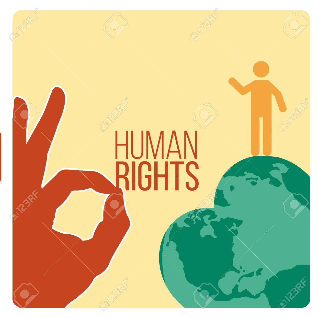 Human Rights Design Over Yellow Color Background Royalty