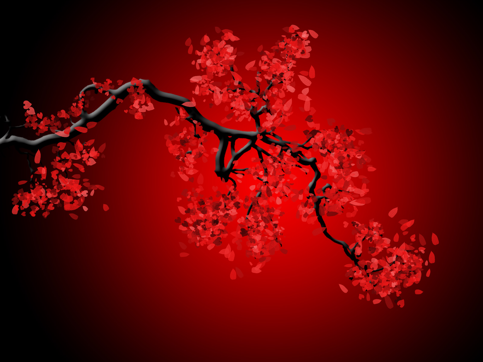 cherry blossom Red and Black Wallpapers