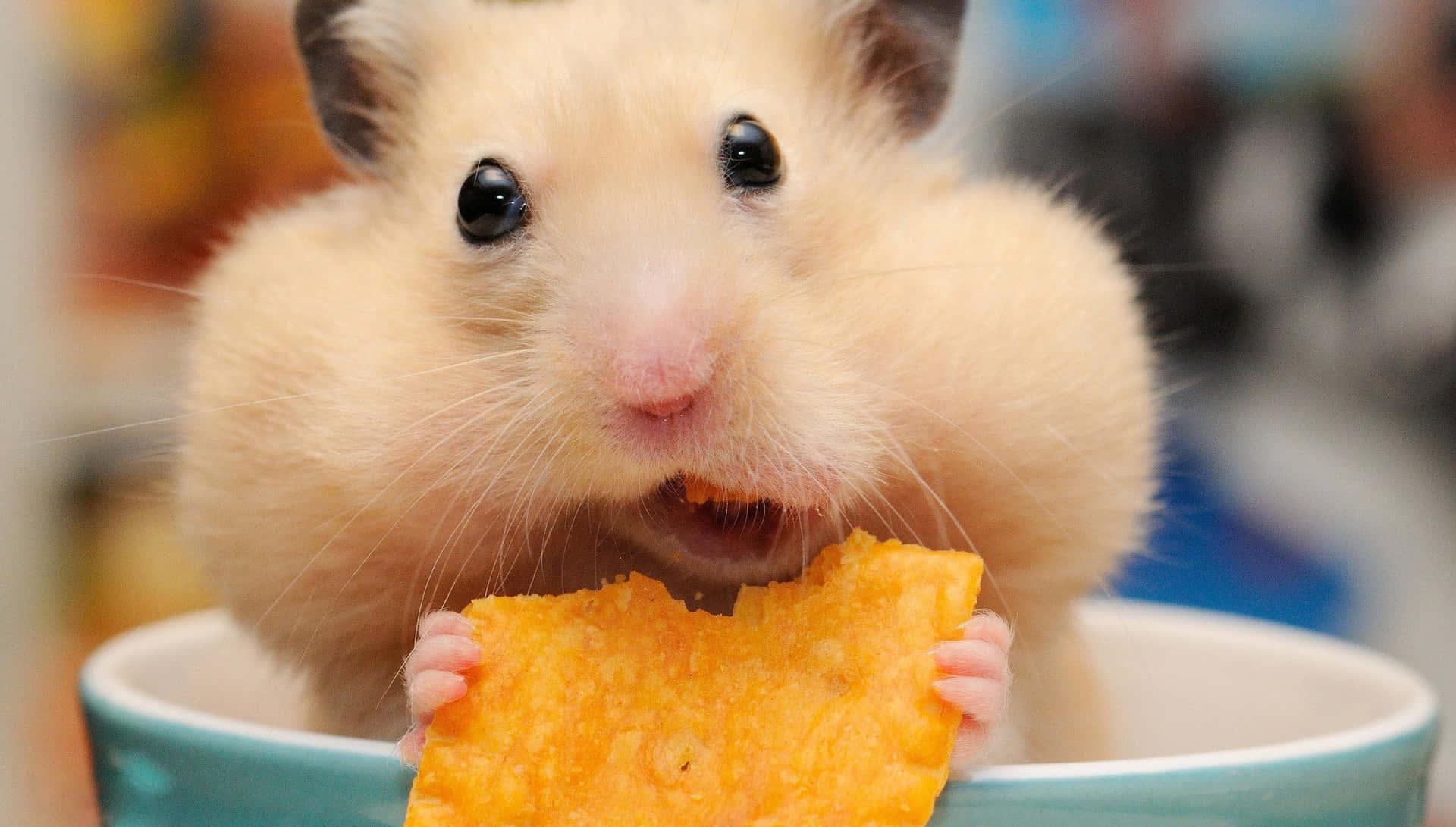 Download Adorable Hamster Watching With Curiosity Wallpaper