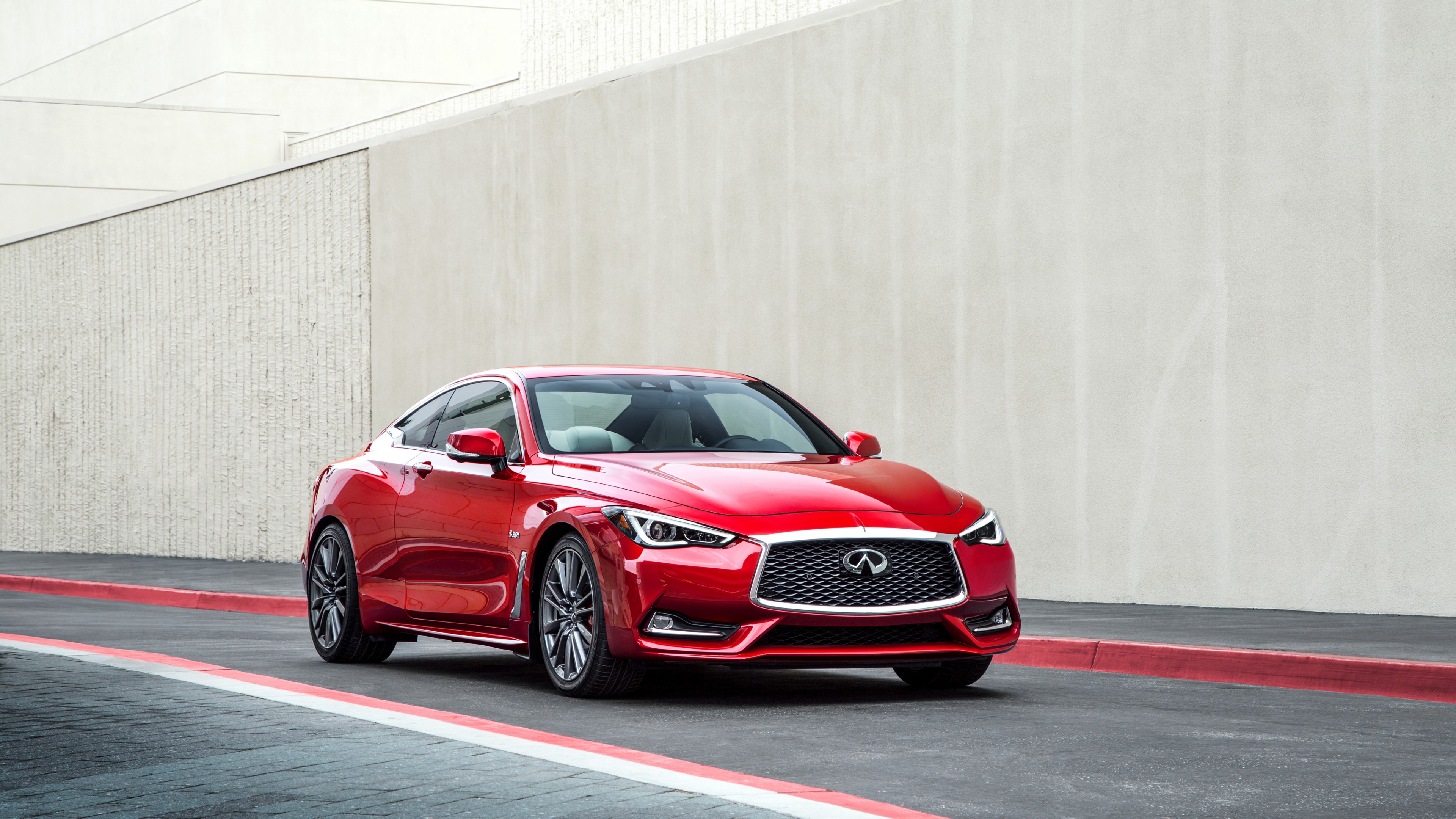 Wallpaper Infiniti Q60 Red Sport Coupe Cars