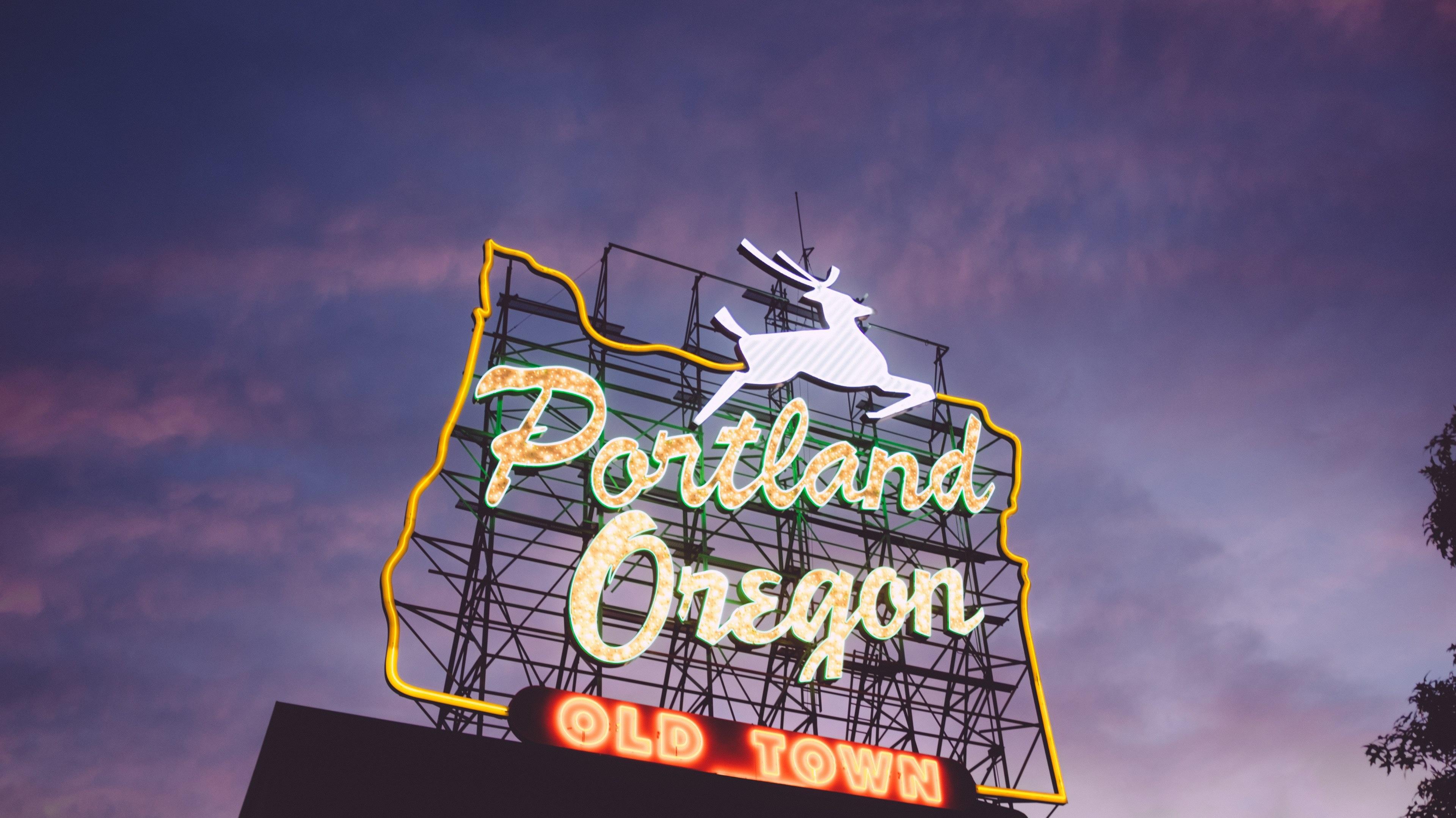Wallpaper Id Oregon Portland Sign And Light HD 4k