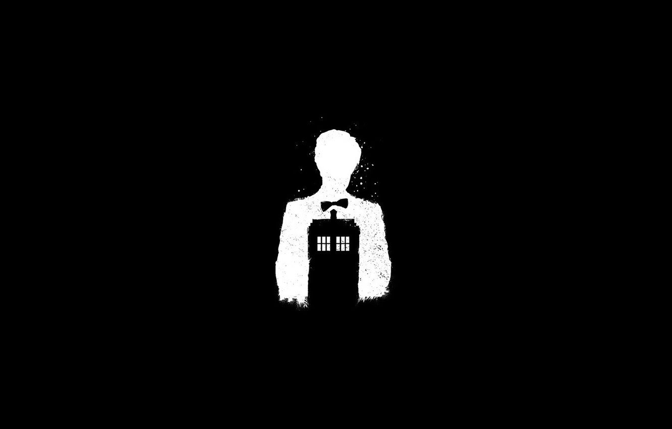 Wallpaper Silhouette Art Black And White Booth Doctor Who