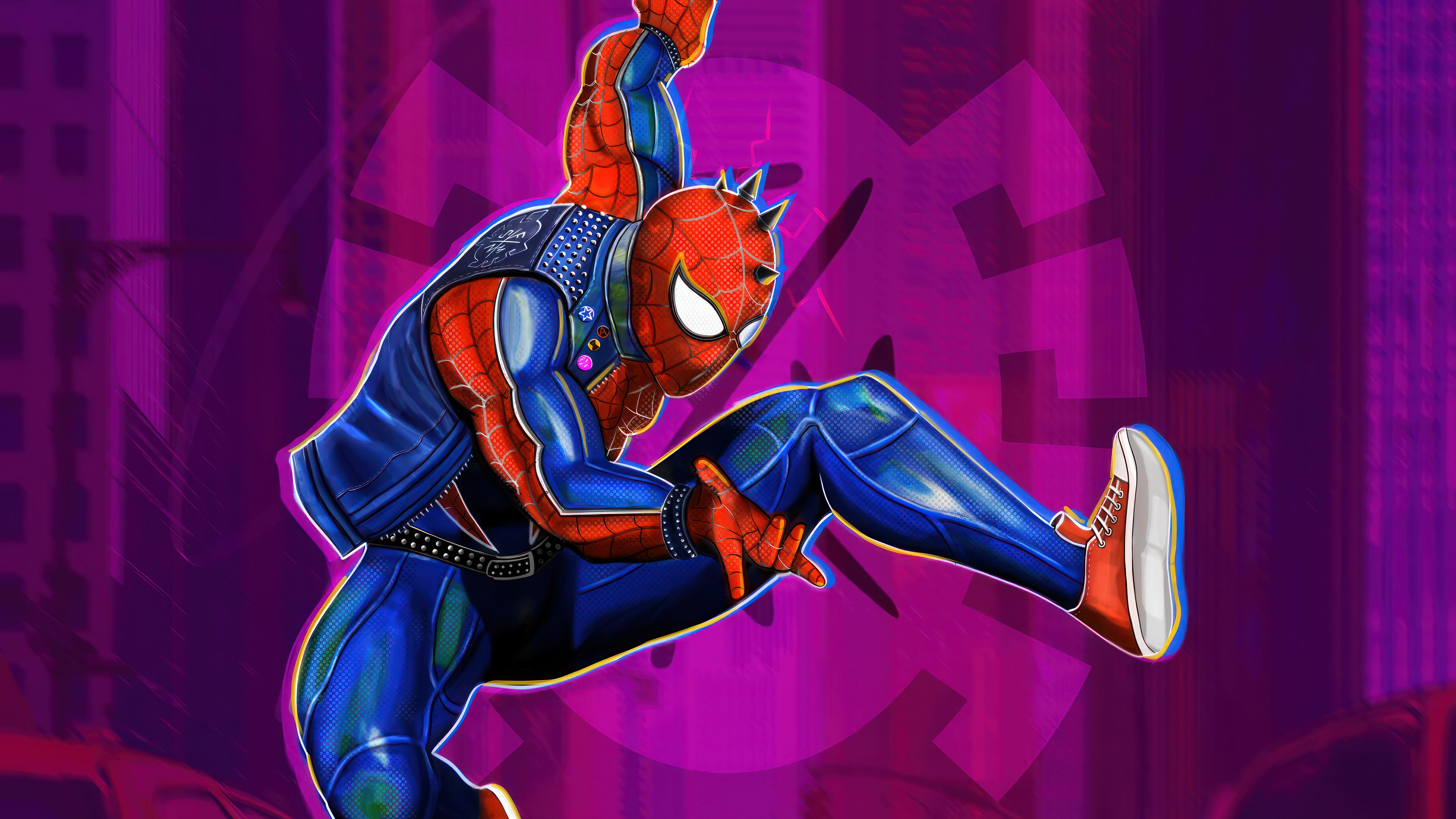 Spider Man Across The Verse Punk 4k Wallpaper