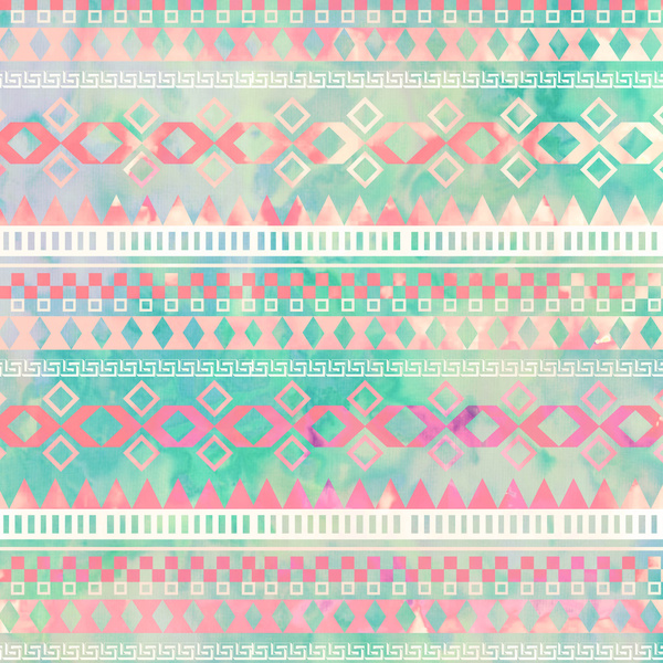 Turquoise Aztec Tied Dye Pastel Pattern Instagram Effect Art Print